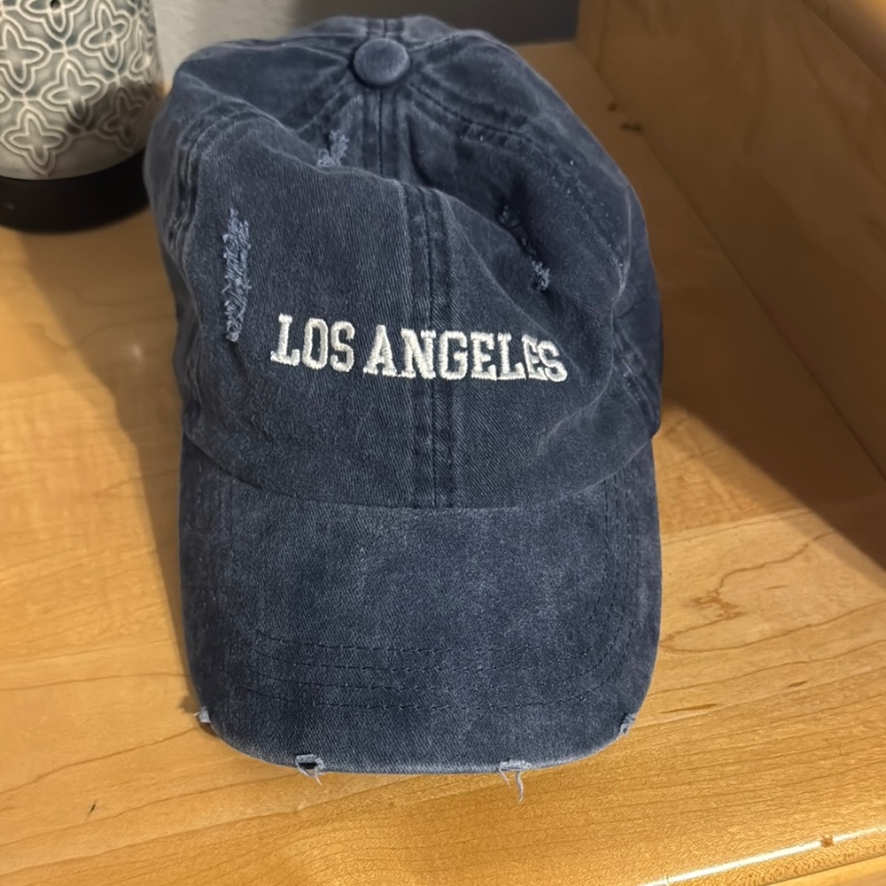 Los Angeles Distressed Denim Cap